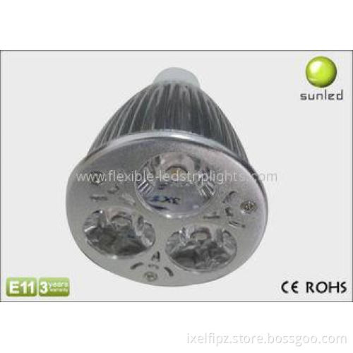 3 x 2W DC 12V GU10, MR16, E11 RGB or White Led Spot Lamps,